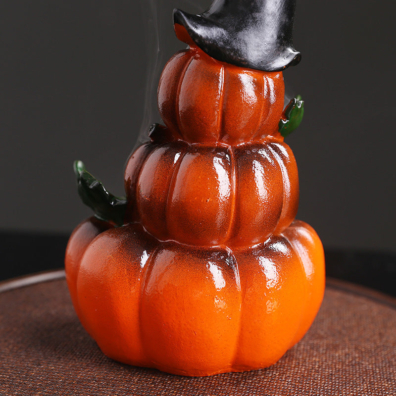 Resin Pumpkin Halloween Backflow Incense Burner Home Decor Ornaments GEMROCKY-Psychic-