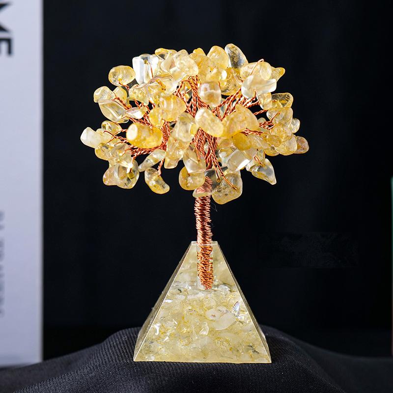 Resin Pyramid Base Chips Gem Trees GEMROCKY-Decoration-Citrine-