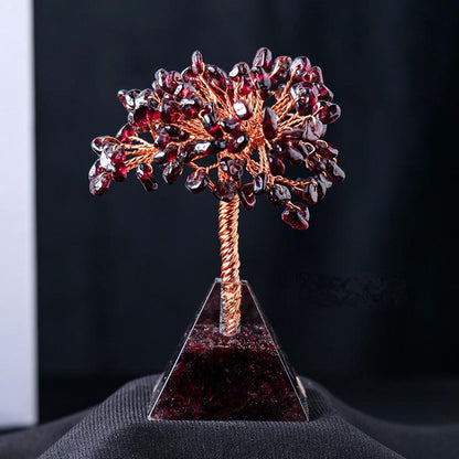 Resin Pyramid Base Chips Gem Trees GEMROCKY-Decoration-Garnet-