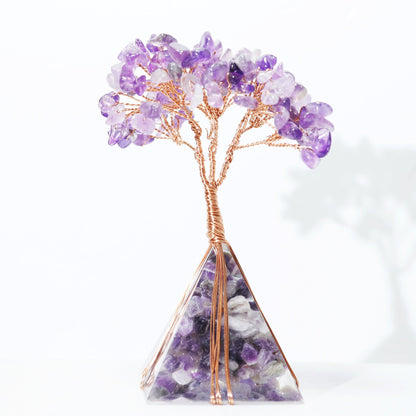 Resin Pyramid Base Copper Line Chips Gem Trees GEMROCKY-Decoration-Dream Amethyst-