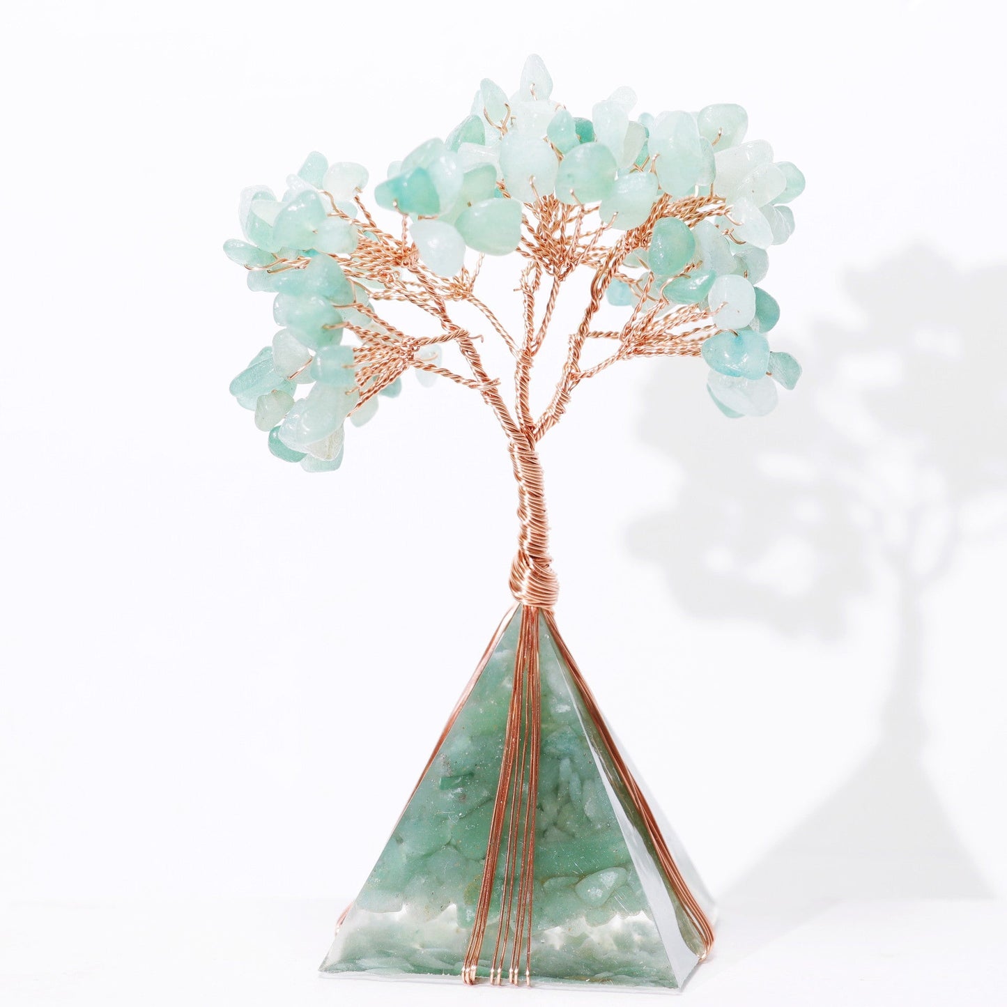 Resin Pyramid Base Copper Line Chips Gem Trees GEMROCKY-Decoration-Green Aventurine-