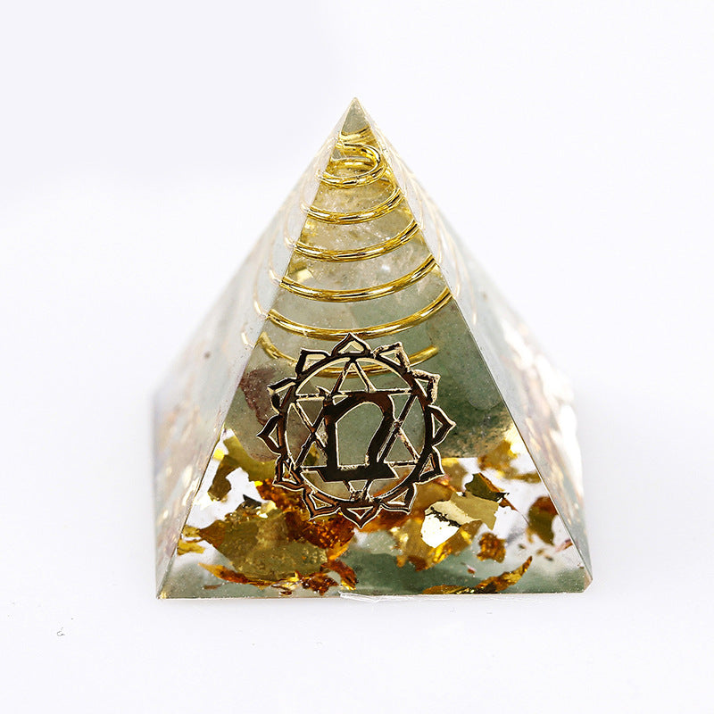 Resin Seven Chakra 3cm Small Pyramids Ornaments GEMROCKY-Decoration-Green Aventurine-