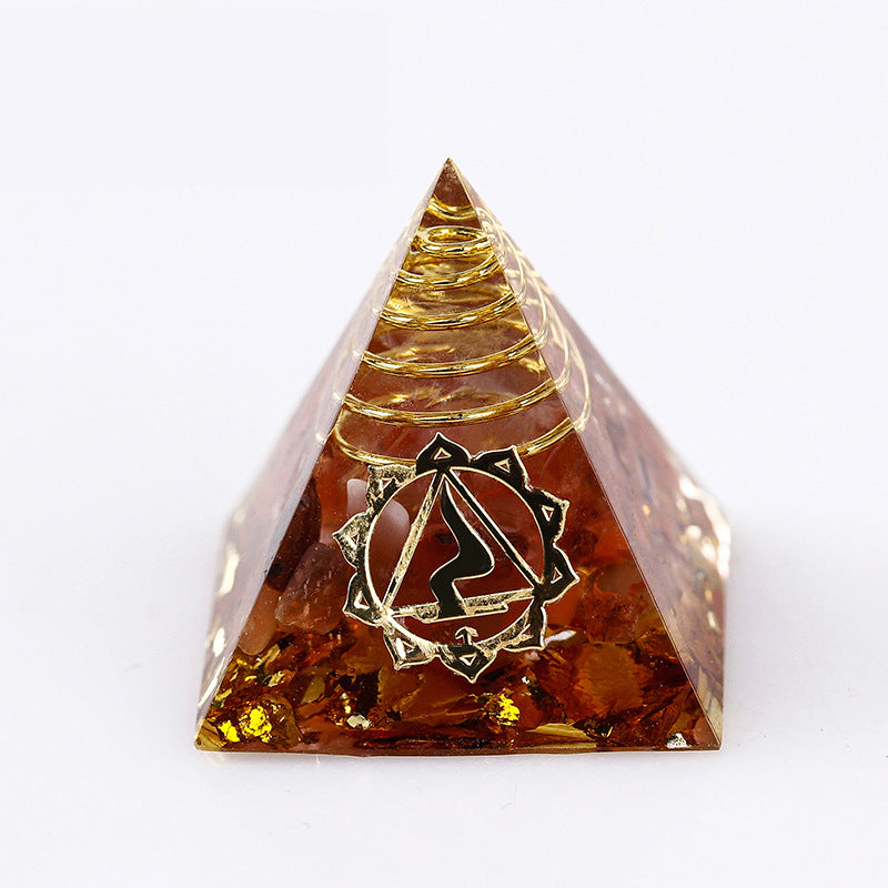 Resin Seven Chakra 3cm Small Pyramids Ornaments GEMROCKY-Decoration-Red Agate-