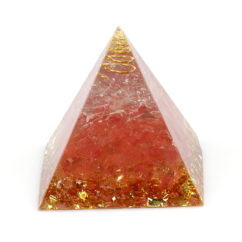 Resin Seven Chakra Multi Sizes Pyramids Ornaments GEMROCKY-Decoration-1-4cm-