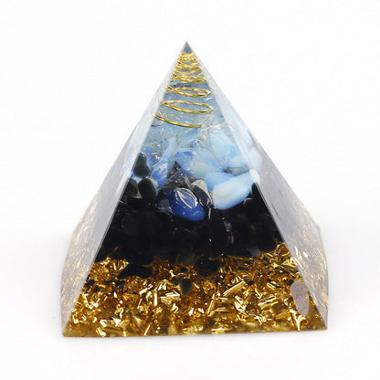 Resin Seven Chakra Multi Sizes Pyramids Ornaments GEMROCKY-Decoration-3-4cm-