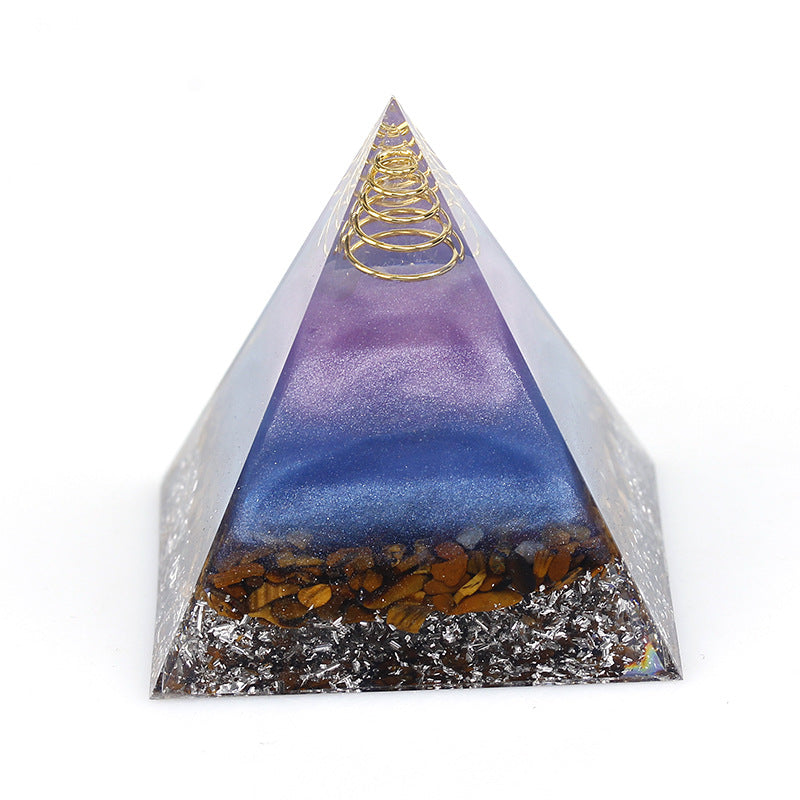 Resin Seven Chakra Multi Sizes Pyramids Ornaments GEMROCKY-Decoration-6-4cm-