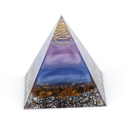 Resin Seven Chakra Multi Sizes Pyramids Ornaments GEMROCKY-Decoration-6-4cm-