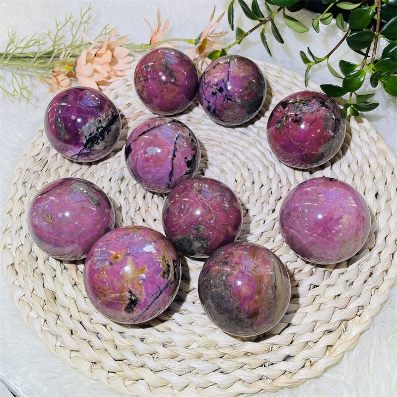 Rhodonite Spheres GEMROCKY-Spheres-