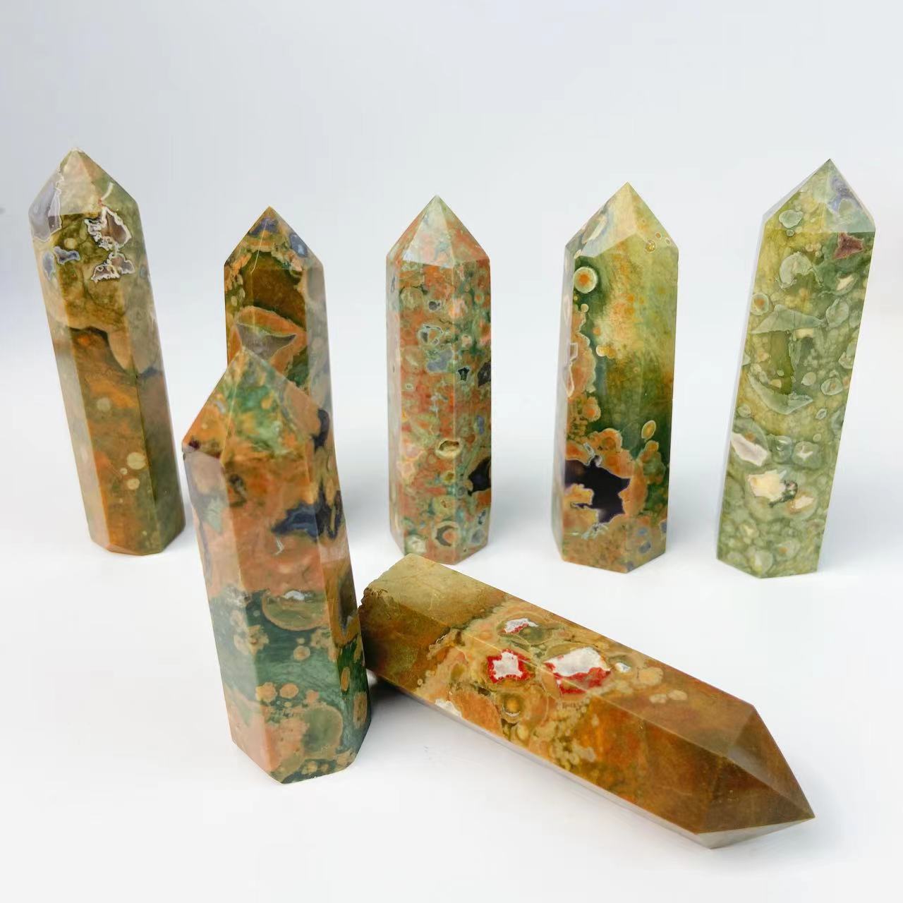 Rhyolite Rainforest Jasper Point Wands GEMROCKY-Point Wands-