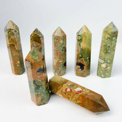 Rhyolite Rainforest Jasper Point Wands GEMROCKY-Point Wands-