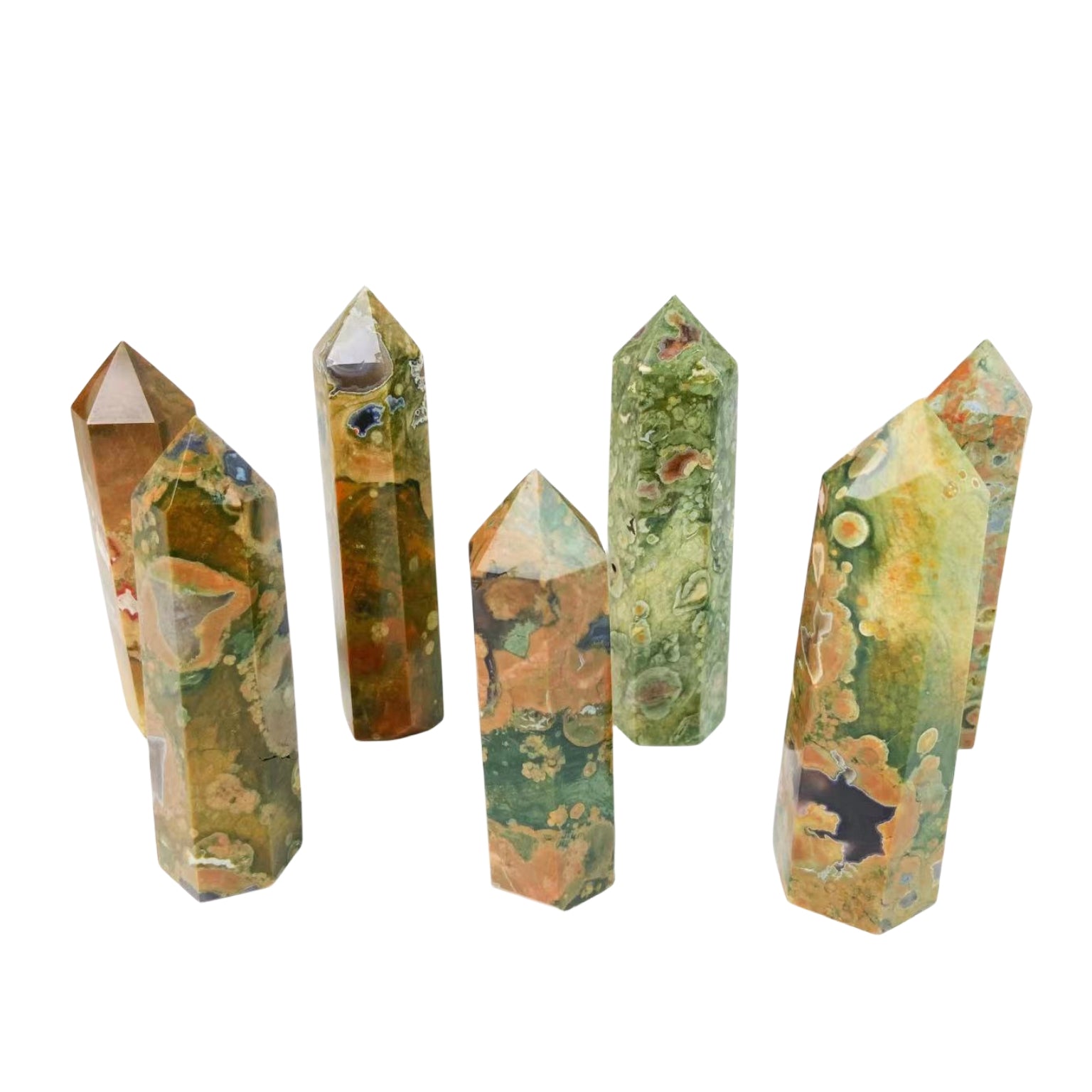 Rhyolite Rainforest Jasper Point Wands GEMROCKY-Point Wands-