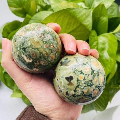 Rhyolite Rainforest Jasper Spheres GEMROCKY-Spheres-