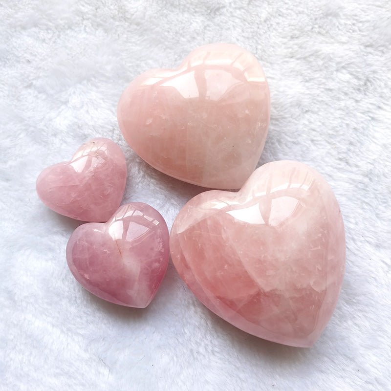 Rose Quartz Hearts GEMROCKY-Carvings-