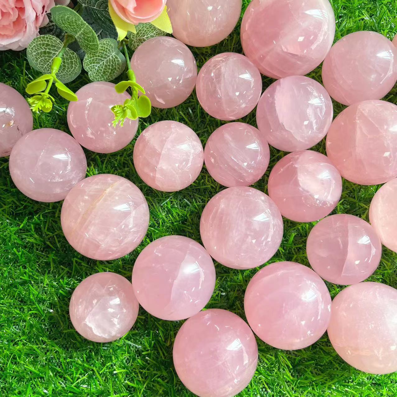 Rose Quartz Spheres GEMROCKY-Spheres-