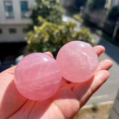 Rose Quartz Spheres GEMROCKY-Spheres-