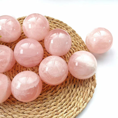 Rose Quartz Spheres GEMROCKY-Spheres-