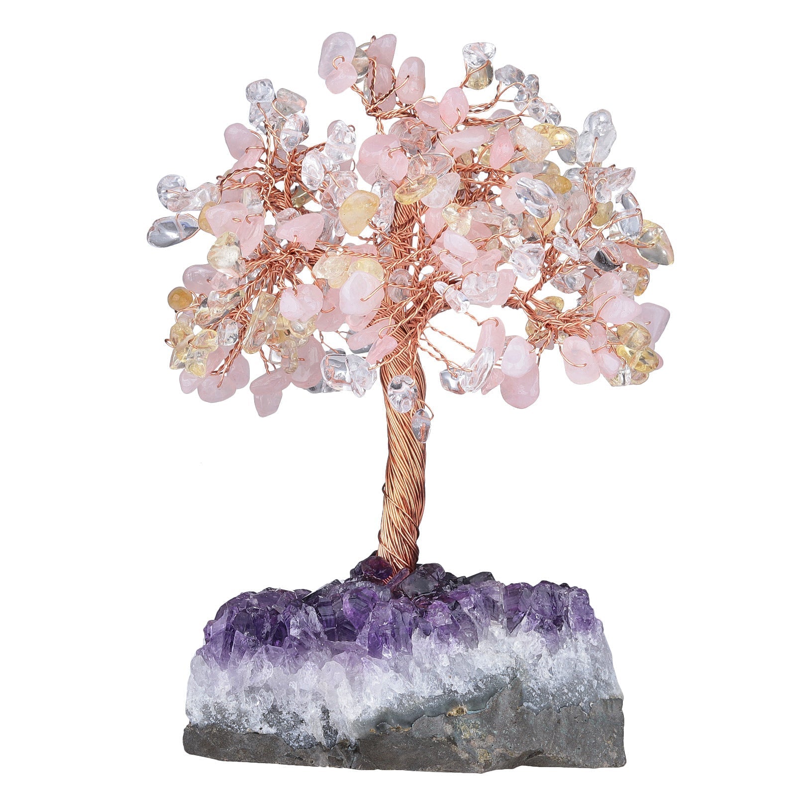 Rough Amethyst Cluster Chips Gem Trees GEMROCKY-Decoration-Rose Quartz+Clear Quartz+Citrine-