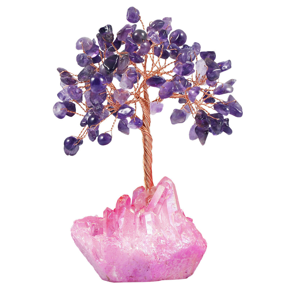 Rough Aura Cluster Chips Gem Trees GEMROCKY-Decoration-Amethyst+Pink Cluster-