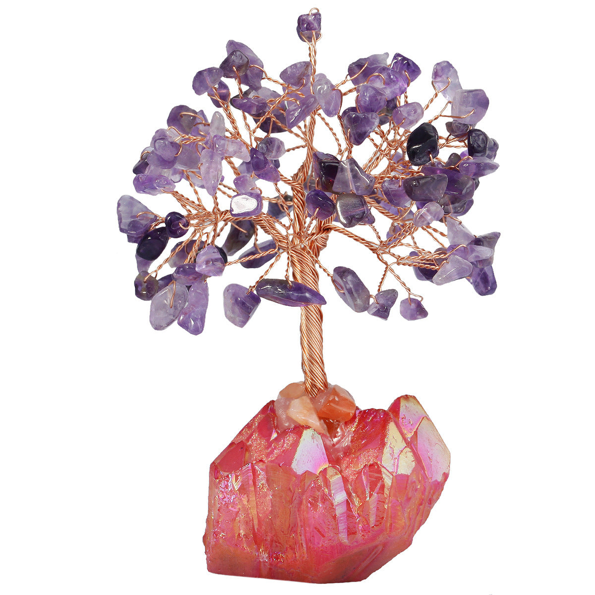 Rough Aura Cluster Chips Gem Trees GEMROCKY-Decoration-Amethyst+Red Cluster-