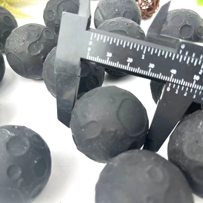 Rough Black Stone Moon Small Spheres GEMROCKY-Spheres-