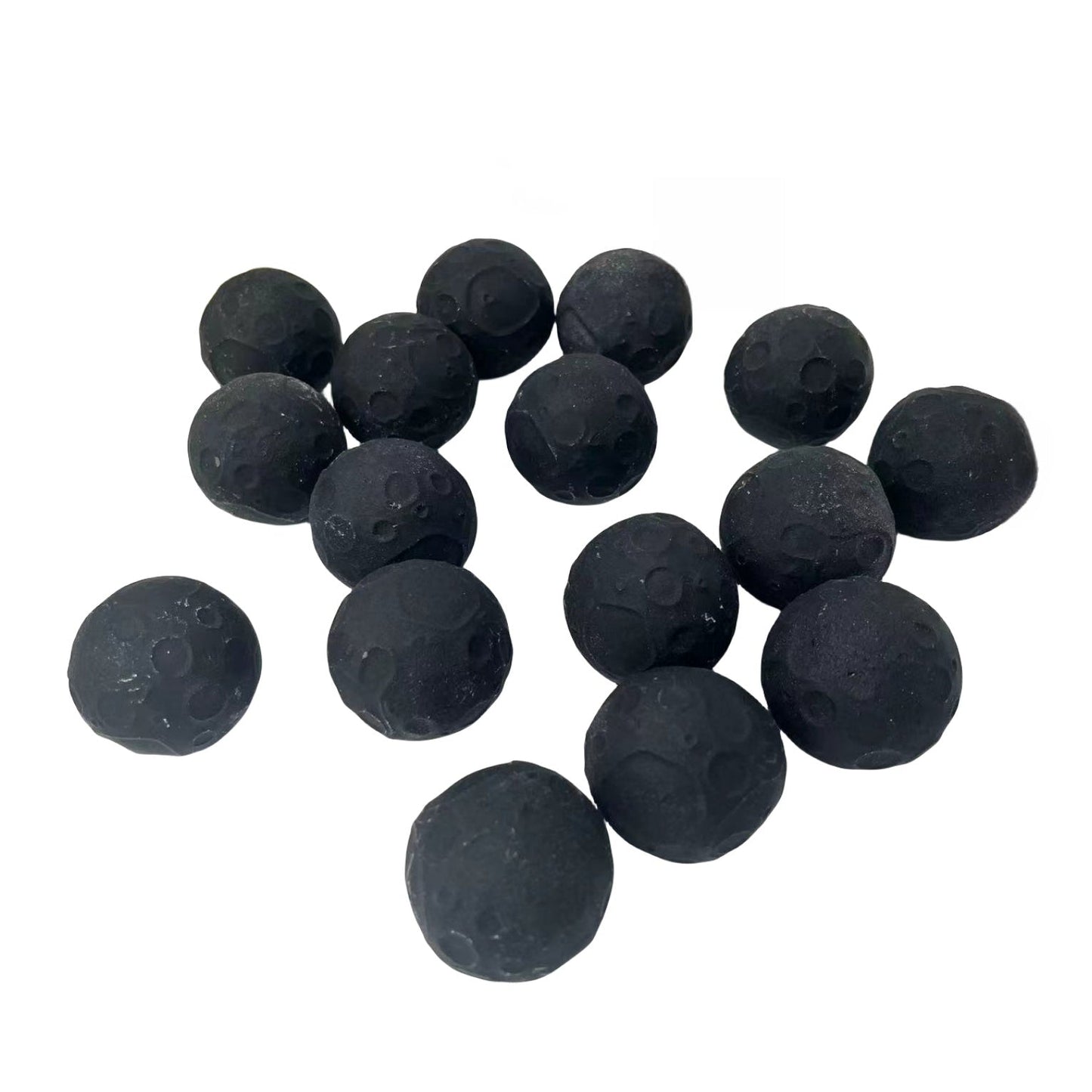 Rough Black Stone Moon Small Spheres GEMROCKY-Spheres-