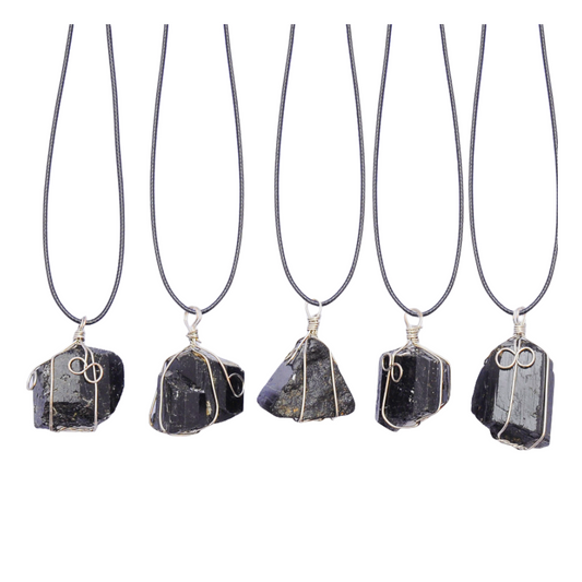 Rough Black Tourmaline Pendant Necklaces GEMROCKY-Jewelry-