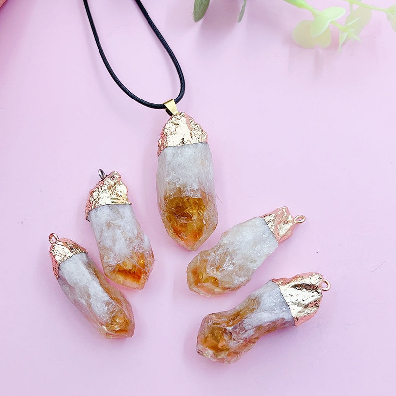 Rough Citrine Pendants for Necklace GEMROCKY-Jewelry-Golden-