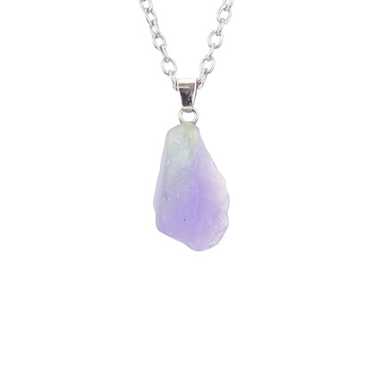 Rough Crystal Piece Pendant Necklaces GEMROCKY-Jewelry-Fluorite-