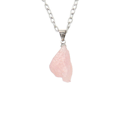 Rough Crystal Piece Pendant Necklaces GEMROCKY-Jewelry-Rose Quartz-