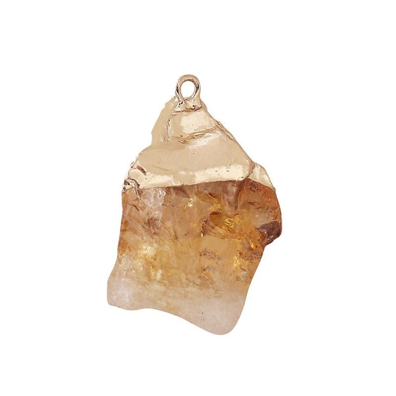 Rough Crystal Stone Pendants for Necklace GEMROCKY-Jewelry-Citrine Gold Color-