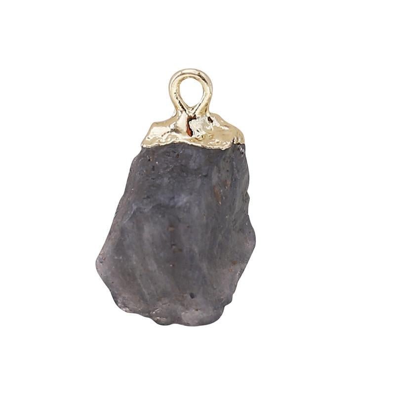 Rough Crystal Stone Pendants for Necklace GEMROCKY-Jewelry-Larvikite Gold Color-