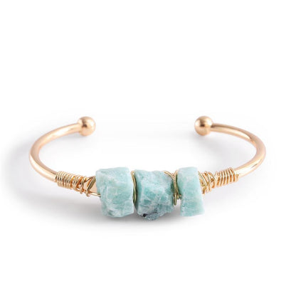 Rough Crystal Tripe Pieces Cooper Bracelets GEMROCKY-Jewelry-Amazonite-