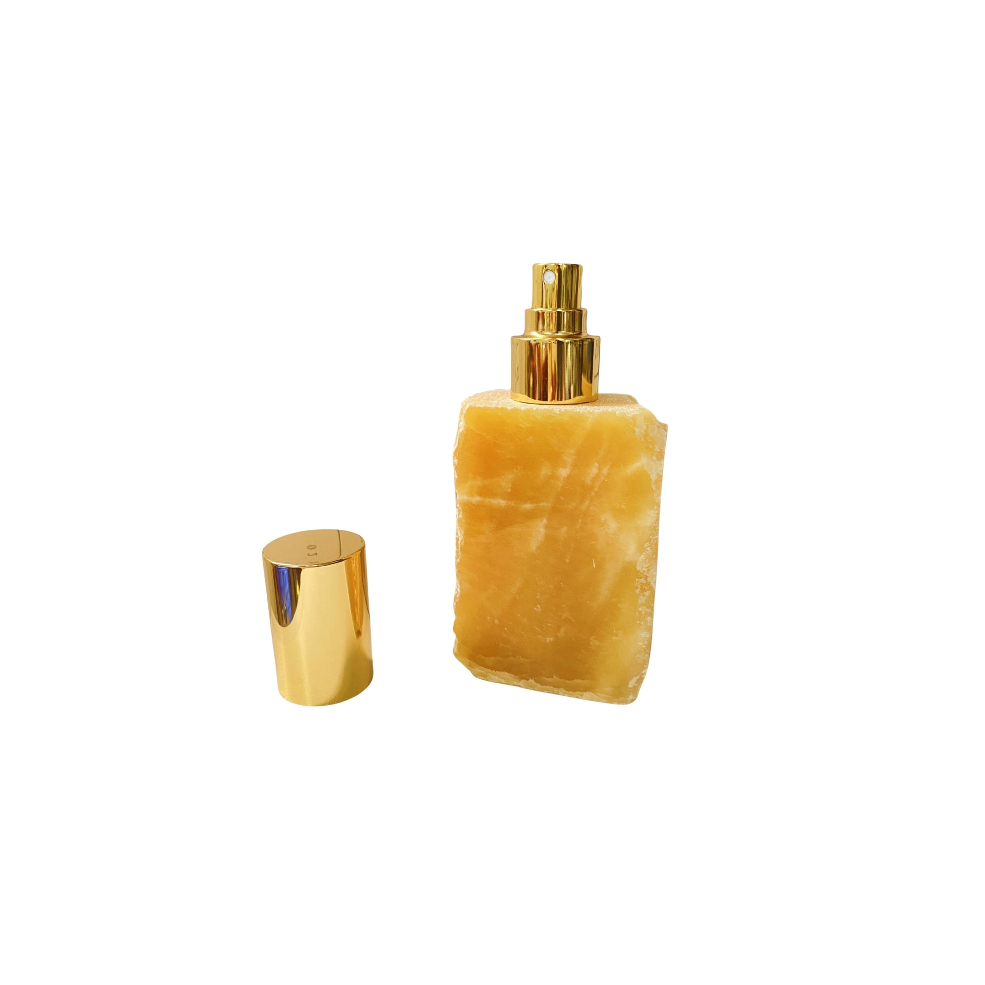 Rough Polished Crystal Perfume Small Bottles GEMROCKY-Jewelry-Yellow Calcite-