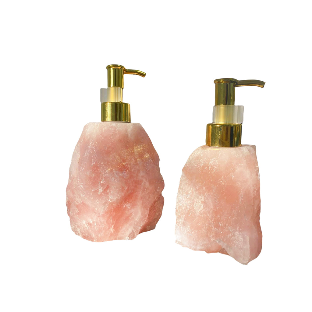 Rough Polished Crystal Shampoo Body Wash Bottles GEMROCKY-Jewelry-Rose Quartz-