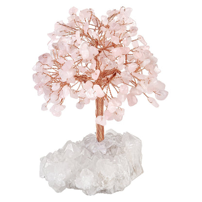 Rough White Cluster Chips Gem Trees GEMROCKY-Decoration-Rose Quartz-