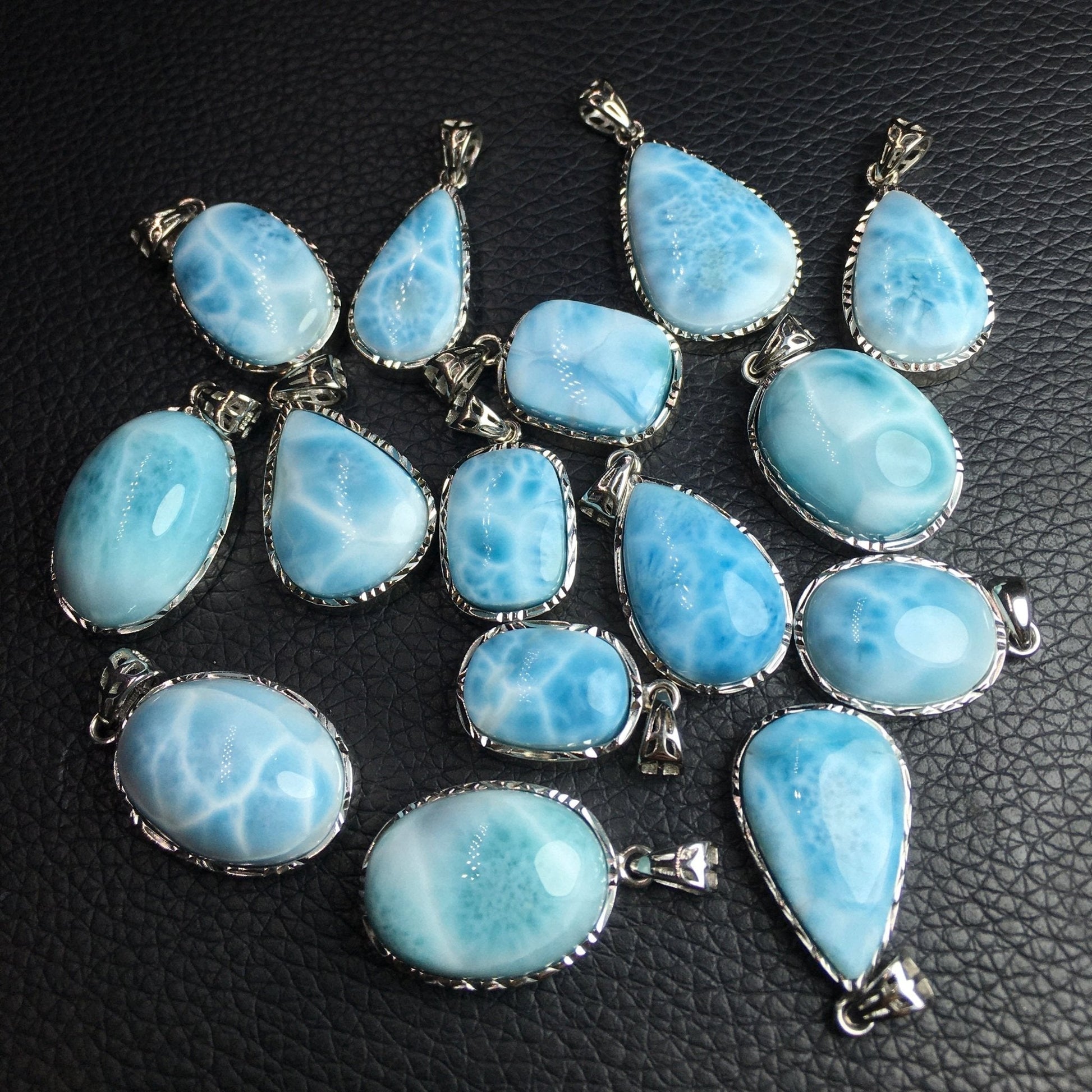 S925 Silver Larimar Pendants GEMROCKY-Jewelry-