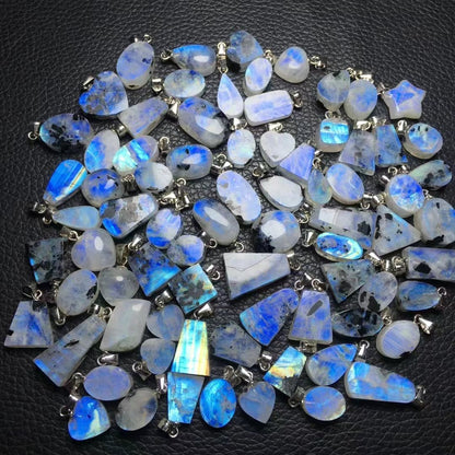 S925 Sliver Blue Moon Stone Pendants GEMROCKY-Jewelry-