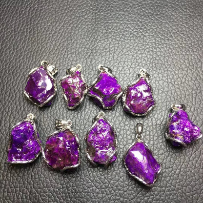 S925 Sliver Sugilite Pendants GEMROCKY-Jewelry-