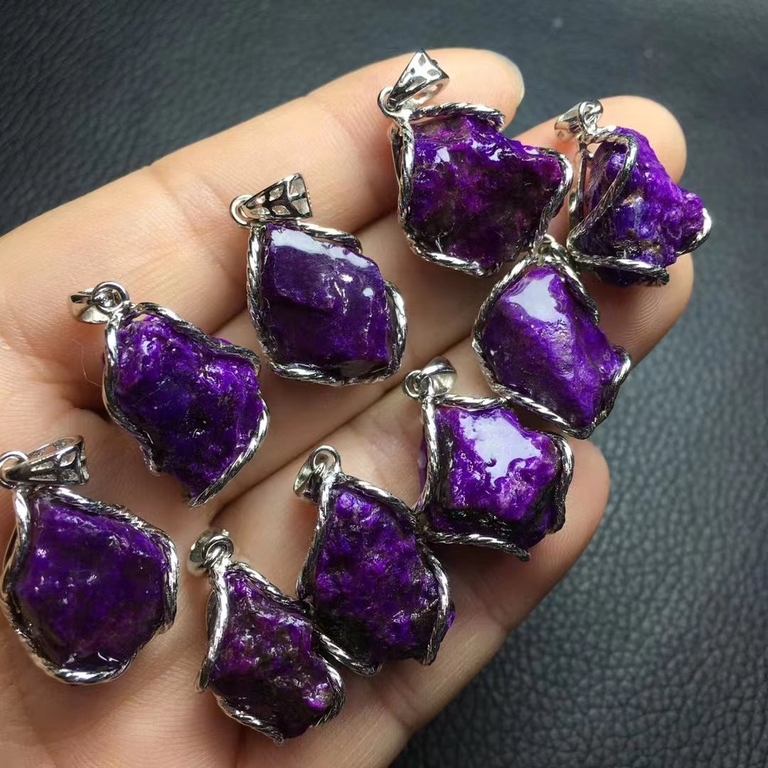 S925 Sliver Sugilite Pendants GEMROCKY-Jewelry-