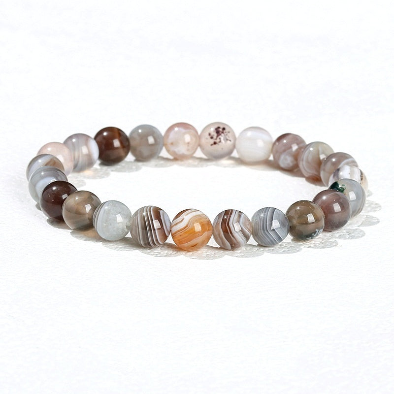 8mm Persian Gray Agate Bead Bracelets GEMROCKY-