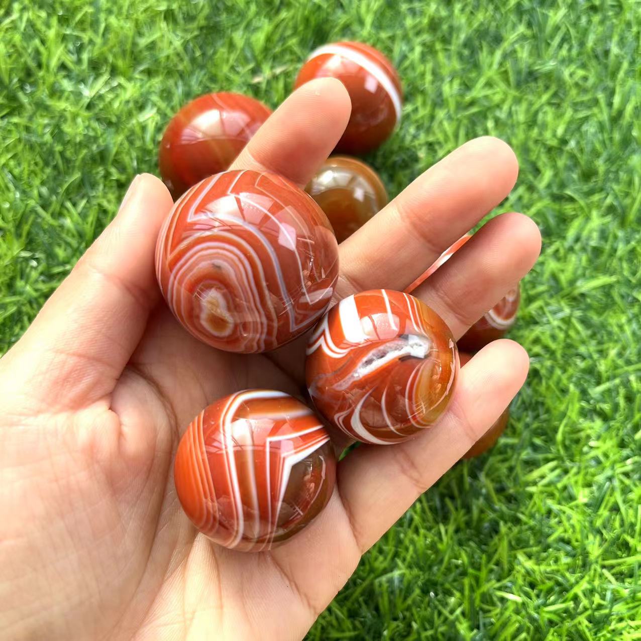 Sardonyx Agate Spheres GEMROCKY-Spheres-