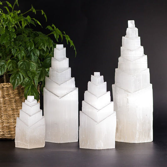 Selenite Diamond Tower Ornaments GEMROCKY-Decoration-