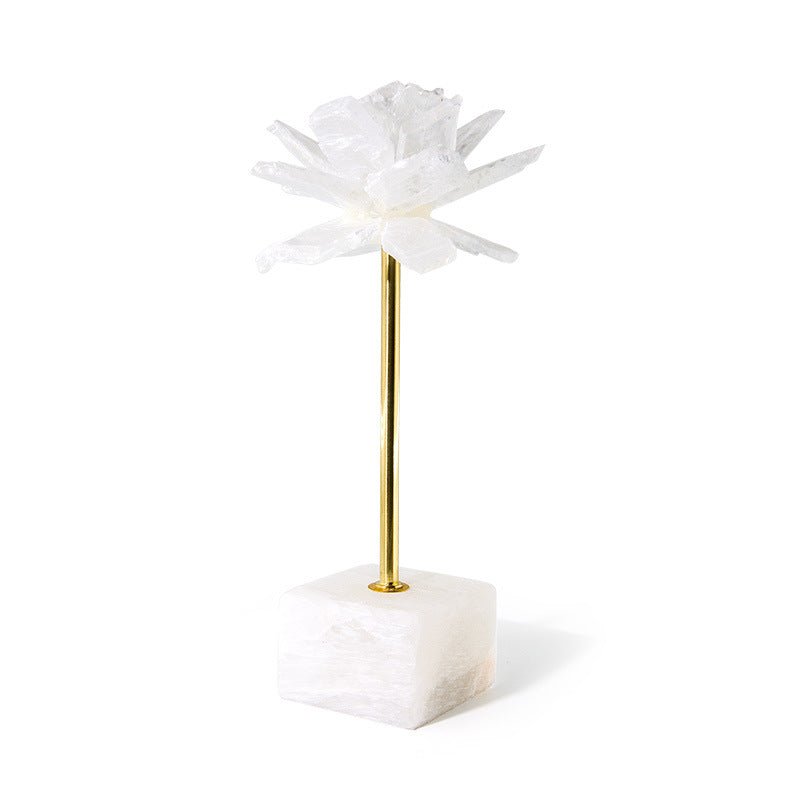 Selenite Flower Stone Art Home Decoration Ornaments GEMROCKY-Decoration-13.5*13.5*31CM-