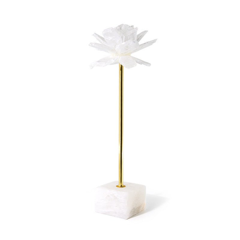 Selenite Flower Stone Art Home Decoration Ornaments GEMROCKY-Decoration-13.5*13.5*36CM-