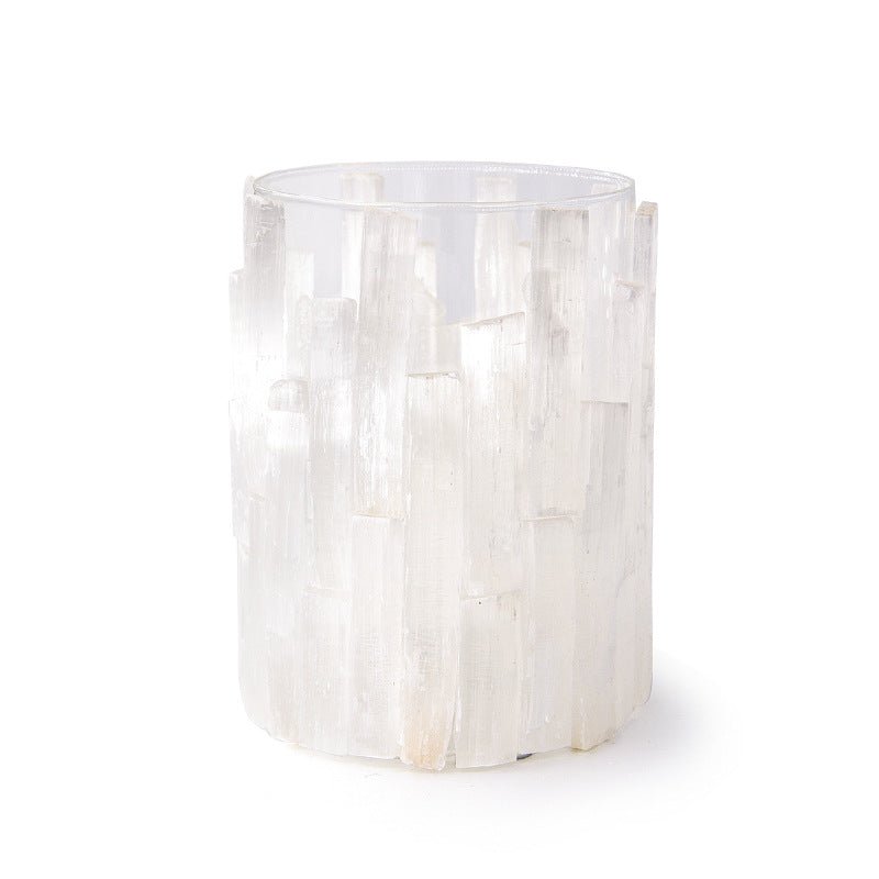 Selenite Glass Candle Holder Ornaments GEMROCKY-Decoration-13*13*15CM-