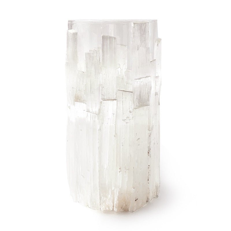 Selenite Glass Candle Holder Ornaments GEMROCKY-Decoration-13*13*28CM-