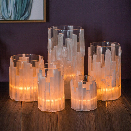 Selenite Glass Candle Holder Ornaments GEMROCKY-Decoration-