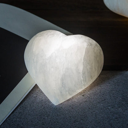 Selenite Heart LED Smart Sensor Light Ornaments GEMROCKY-Decoration-