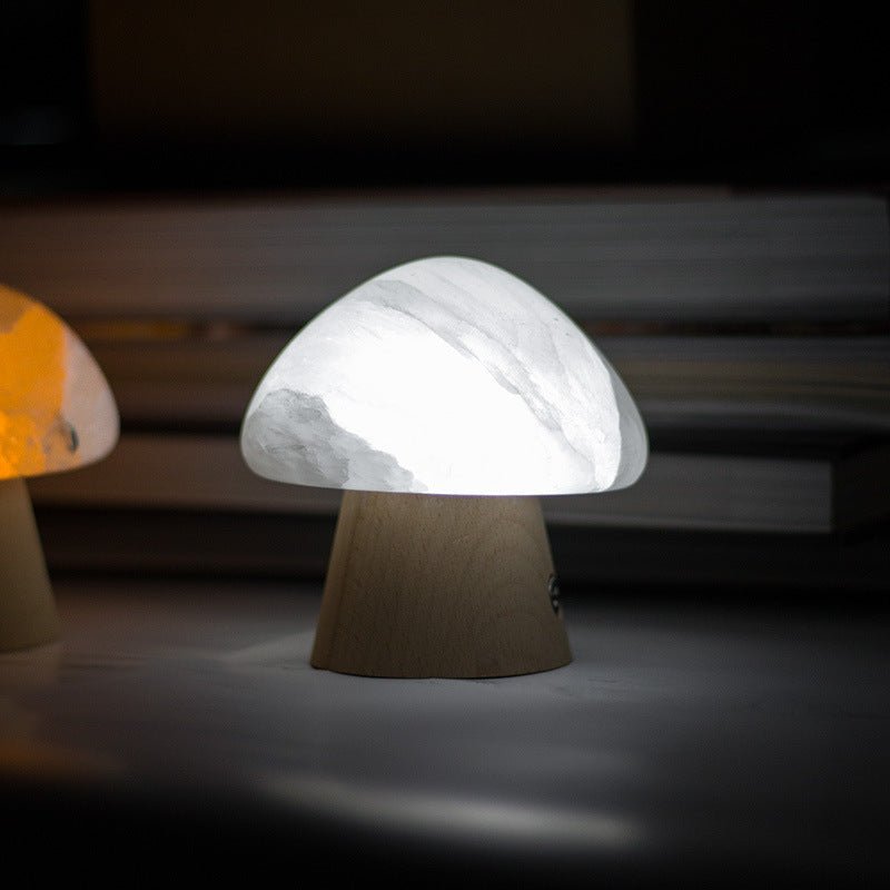 Selenite Mushroom LED Atmosphere Light Ornaments GEMROCKY-Decoration-
