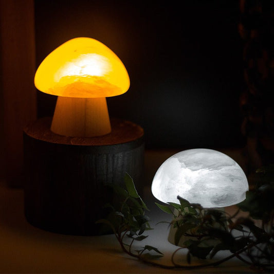 Selenite Mushroom LED Atmosphere Light Ornaments GEMROCKY-Decoration-